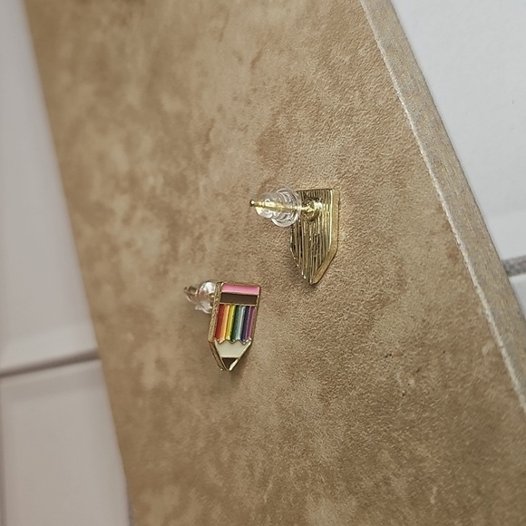 Colorful Pencil Stud Earrings - Picture 3 of 3